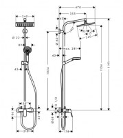 COLUMNA MONOMANDO DUCHA SHOWERPIPE E240 HANSGROHE